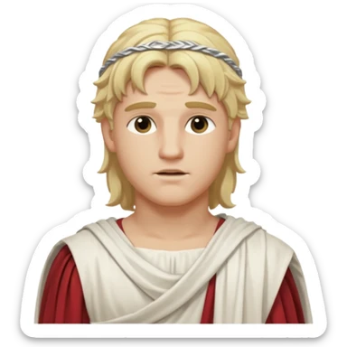 Adonis, Beauty God from Rome Mythology with long blonde hair, white outfit sticker