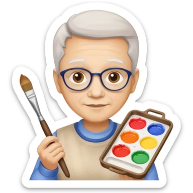 Senior with watercolor tray & brush sticker