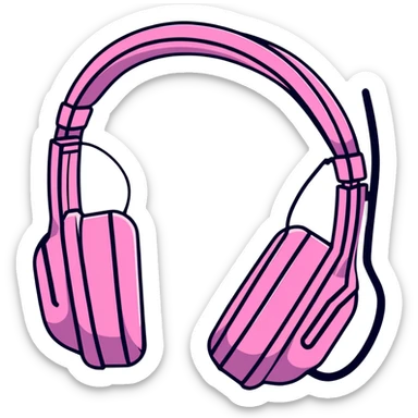 pink gothic headphones sticker