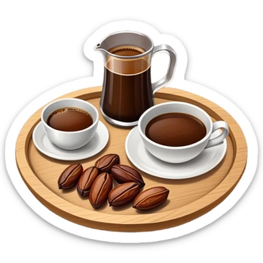 Saudi coffee with dates on a tray sticker