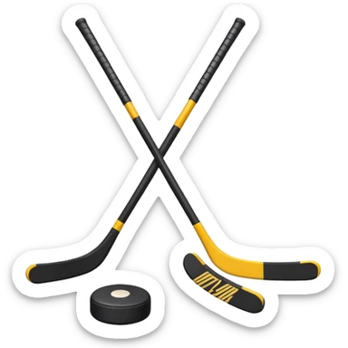 two hockey sticks crossing and a puck like two of this emoji crossing: 🏒  sticker