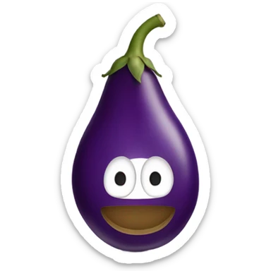 Normal emoji with an eggplant nose sticker