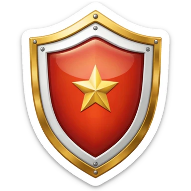 a shiny shield with the USSR flag inside sticker