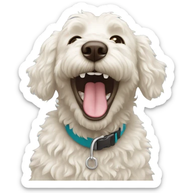white labradoodle laughing sticker