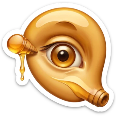 A big human ear, with honey dripping on it sticker
