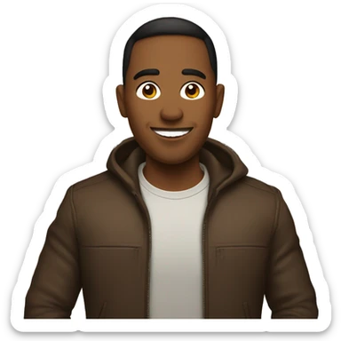 Brown dude inside tesla sticker