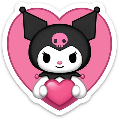 Kuromi heart sticker