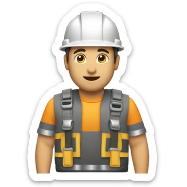 constructor con gesto de abrobacion pulgar arriba sticker