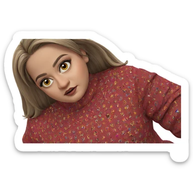 girl with makeup gazing confidently sticker