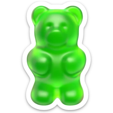 Green gummy bear sticker