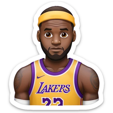 LeBron James wearing Lakers jersey sticker