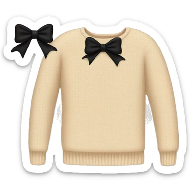 Beige sweater and black bow on it sticker