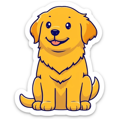 Golden retriever begging sticker