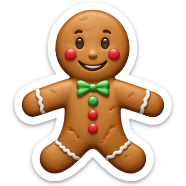 Christmas cookie with arms and legs sticker