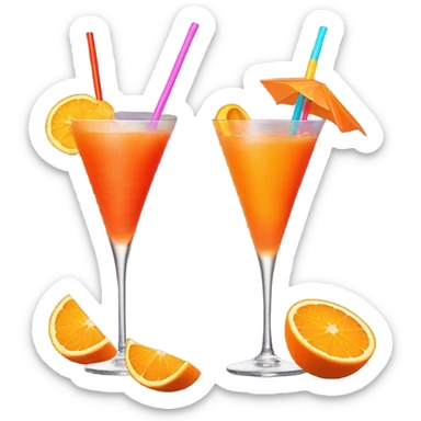 Three orange cocktails sticker