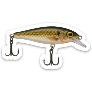 realistic detailed side view of a Rapala fishing lure sticker