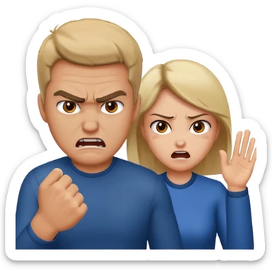 Women slaps a man sticker