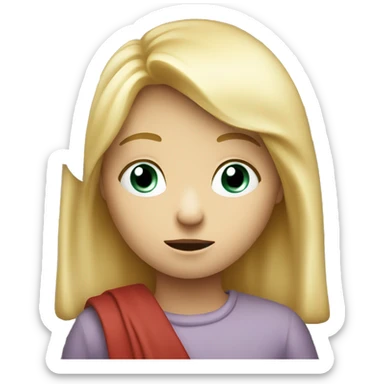talking blond child with speech bubble near sticker