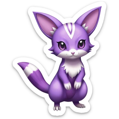 Shiny Furret-Purrloin-Espeon-Hybrid (Full body) sticker