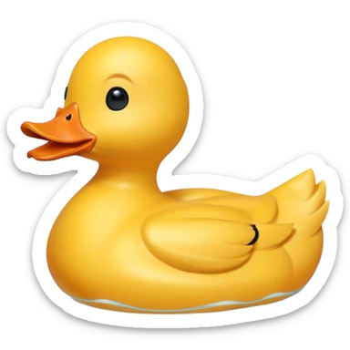 A duck wearing a rubber duck floaty sticker