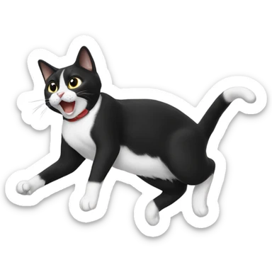 Tuxedo Cat Doing Backflip sticker
