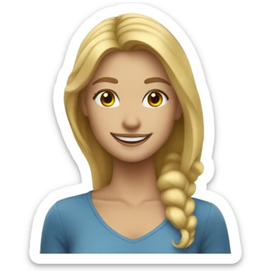 blonde girl smiling at camera sticker