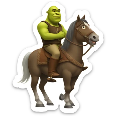 Shrek riding horse sticker