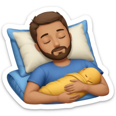 Guy with very short beard Taking short nap icon sticker