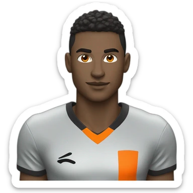 Footballeur loups en tenue orange et noir sticker