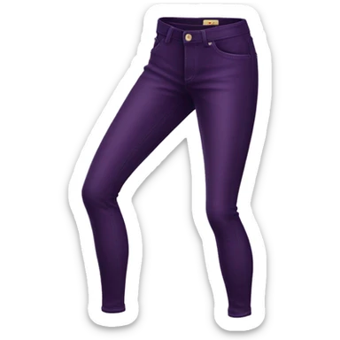 Realistic pair of dark purple jeggings pants isolated.  sticker