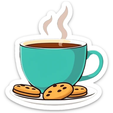 Cup of tea and cookies sticker