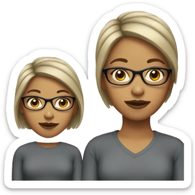 girl with glasses and short medium length hair sticker