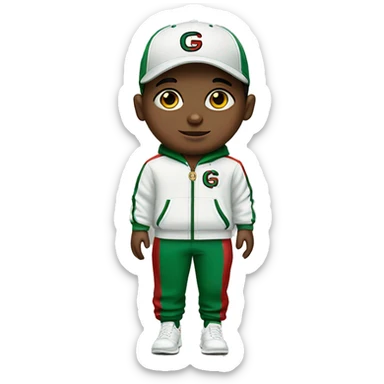 boy with nike tracksuit and gucci cap sticker