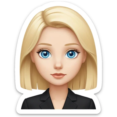 A blond girl blue eyes, Business Outfit, wearing black high heels  sticker