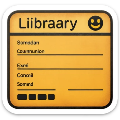 Library card
 sticker