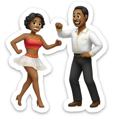 Pareja bailando cueca chilena sticker