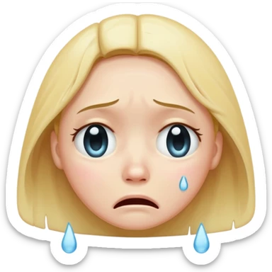 crying face emoji, single tear, sad expression sticker