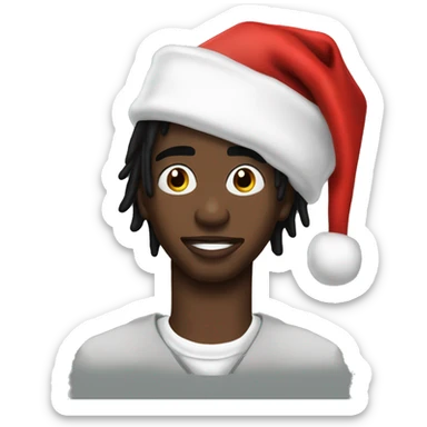 make playboi carti the rapper with a santa hat  sticker