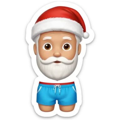 santa surfing sticker