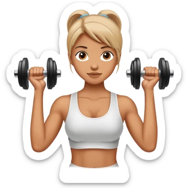 girl lifting a dumbbell sticker