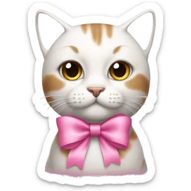 Cat with pink bows  sticker
