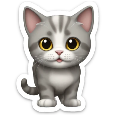 Gray munchkin cat standing sticker