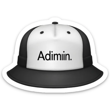 admin hat with the word admin on hat sticker