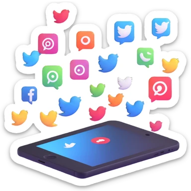 connecting social media accounts, SNS platform integration sticker