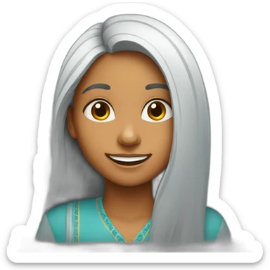 Indian-girl-with-long-hair-and-long-face-smiling sticker