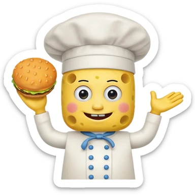SpongeBob cooking Krabby patties sticker