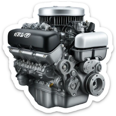 simplistic v8 engine sticker