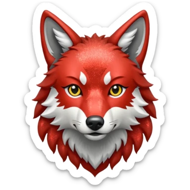 glitter red wolf apex predator sticker