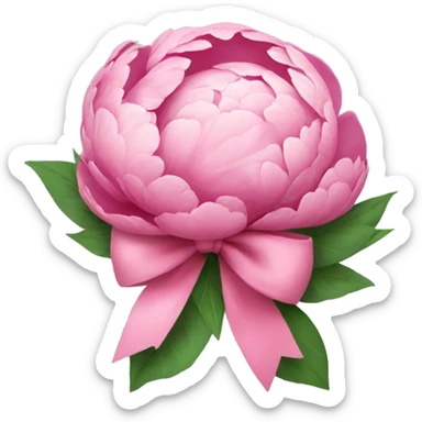 peonies with bow tying them together  sticker