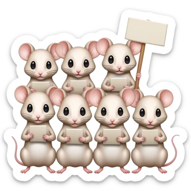Transgenic mice holding protest signs sticker